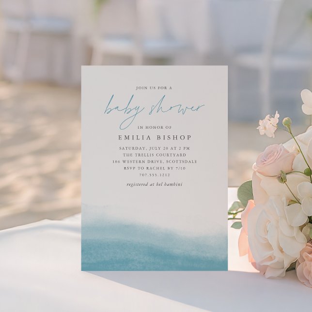 Invitación Reef Tides Coastal Watercolor Baby Shower (Subido por el creador)