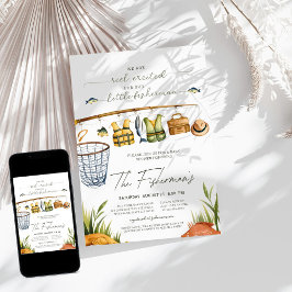 Invitación Reel Boy Little Fisher Baby Shower