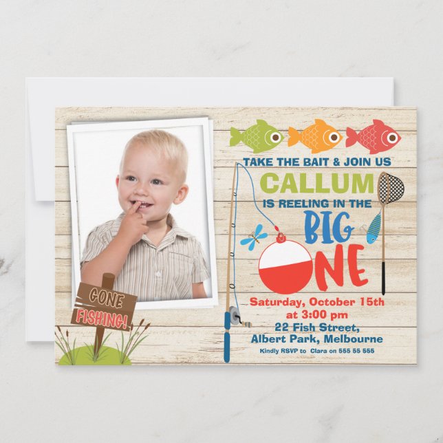 Invitación Reeling fotográfico en el primer cumpleaños (Anverso)