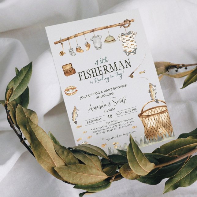 Invitación Reeling In Joy Fishing Boy Baby Shower (Subido por el creador)