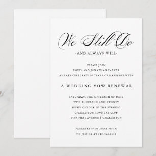 Invitación Refinado   Boda blanco y negro promete renovación