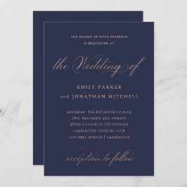 Invitación Refinado | caligrafía de Boda de oro Rosa Faux