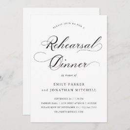 Invitación Refinado | Cena de ensayo de Boda caligráfico