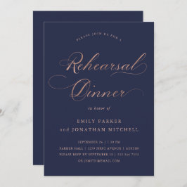 Invitación Refinado | Faux Rosa Gold en la cena de ensayo de 
