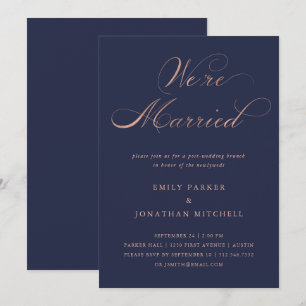 Invitación Refinado  Faux Rosa Gold Post-Boda Brunch