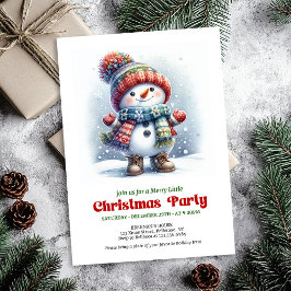 Invitación Refined Christmas cute snowman invite kids holiday