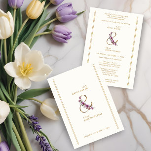 Invitación Refined Luxurious Minimalist Floral & Symbol
