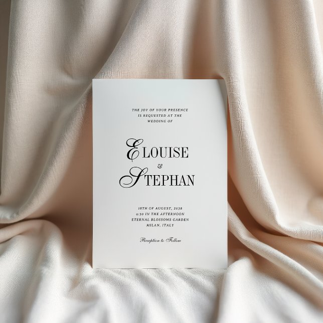 Invitación Refined Script White QR Code Details Wedding (Subido por el creador)