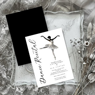 Invitación Refined Silver Sparkle Ballet Recital TMF26