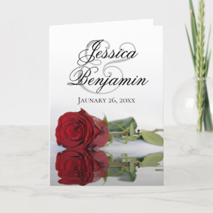 Invitación Reflejando a la Rosa Roja Elegante Boda de fotogra