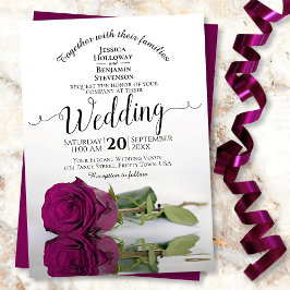 Invitación Reflejando cassis Rosa púrpura matrimonio elegante