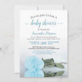 Invitación Reflejando el Rosa azul elegancia niño niño ducha