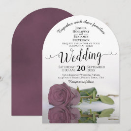 Invitación Reflejando la mauve rosa rosa rosa elegante boda
