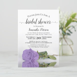 Invitación Reflejando lavanda Rosa púrpura ducha de novia