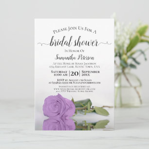Invitación Reflejando Lilac Rosa Púrpura Elegante Ducha Brida