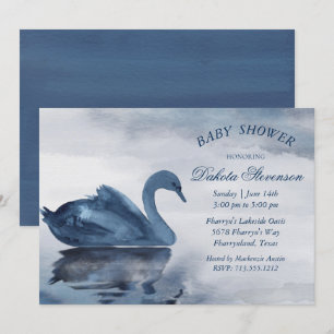 Invitación Reflexiones sobre el lago Dusty Blue Swan Baby S