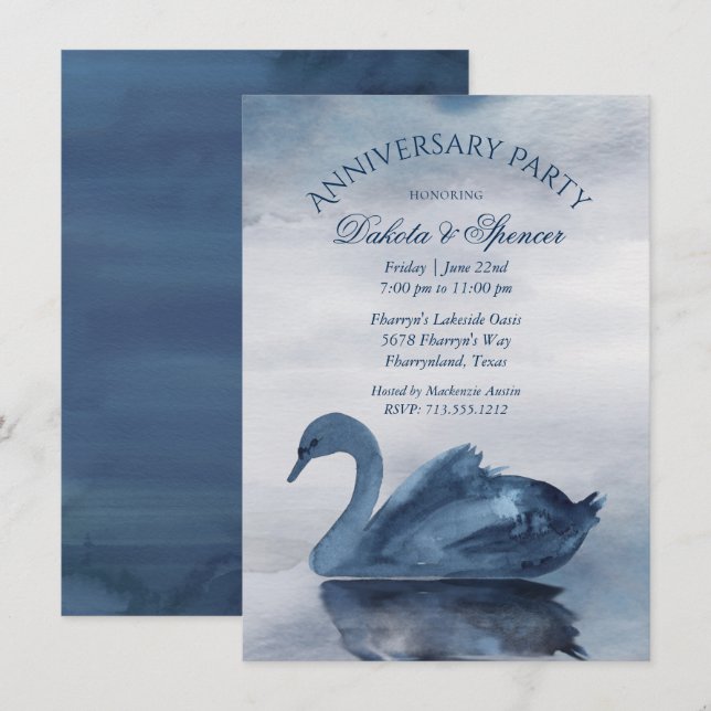 Invitación Reflexiones sobre el lago | Fiesta del aniversario (Anverso / Reverso)