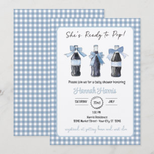 Invitación Refresco Azul Bebé Listo para POP Fiesta de Bebé