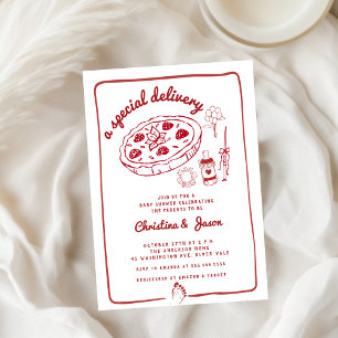 Invitación refrigerios de café dibujados a mano ducha de bebé