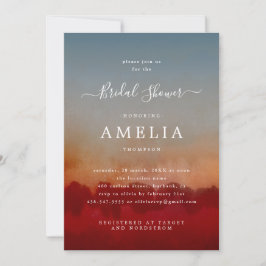 Invitación Refuerzo minimalista de las novias en rojo y azul