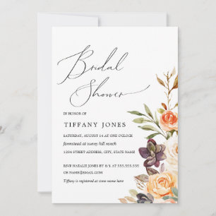 Invitación Regadera de Acuarela Rosas de Novia