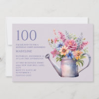 Regadera de Floral de Melocotón Morado Cumpleaños 