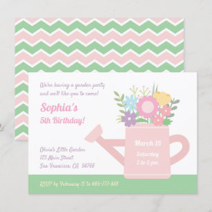 Invitación Regadera De Flores Elegantes Jardín Fiesta De Cump