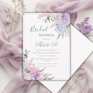 Invitación Regadera de Hortensias Acuarela Floral Despedida d