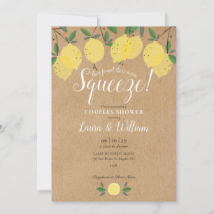 Invitación Regadera de parejas de limones Main Squeeze rústic