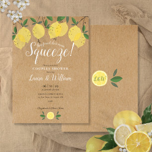 Invitación Regadera de parejas de limones Main Squeeze rústic