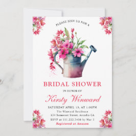 Invitación Regadera Floral Acuarela Despedida de Soltera