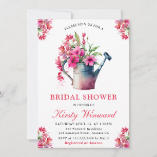 Invitación Regadera Floral Acuarela Despedida de Soltera