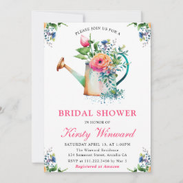 Invitación Regadera Floral Acuarela Despedida de Soltera