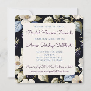 Invitación Regal Blackberry Blooms Bridal Shower Brunch
