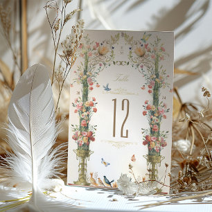 Invitación Regal Boda Botánico Número de Tabla