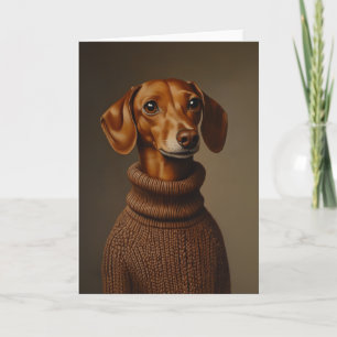 Invitación Regal Dachshund en un cuello de tortuga