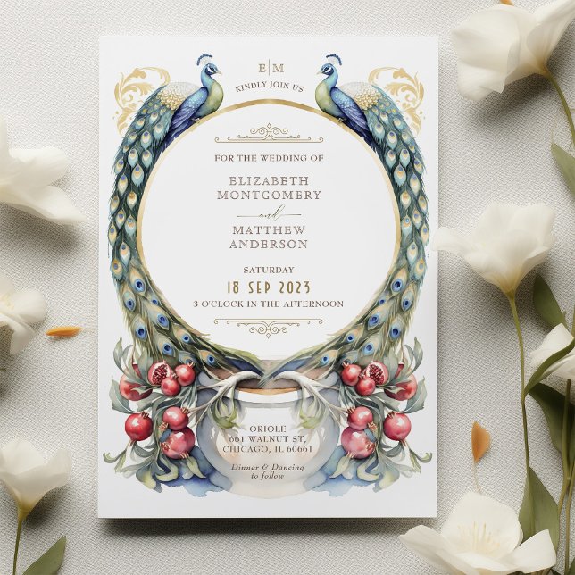 Invitación Regal Peacock Tema Boda (Subido por el creador)