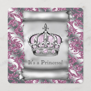 Invitación Regal Royal Pink Princess Baby Shower
