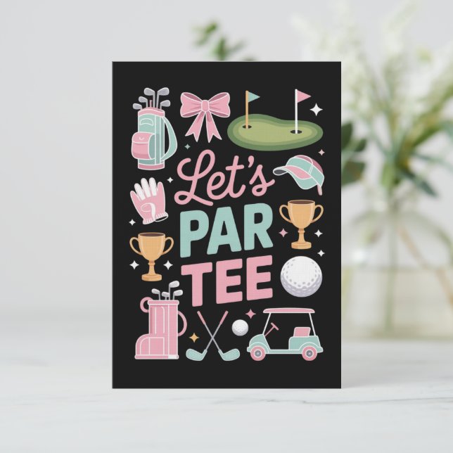 Invitación Regalemos Par Tee Golf Coquette Regalos Para Amant (Anverso de pie)