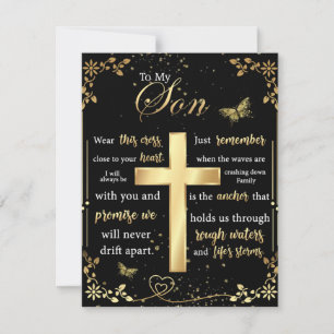 Invitación Regalo a mi hijo, amante de las mariposas, carta f