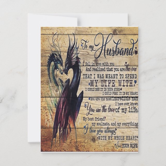 Invitación Regalo a mi marido, carta de citas de amor (Anverso)