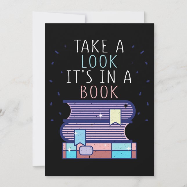 Invitación Regalo al lector Échale un vistazo a un libro (Anverso)