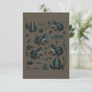 Invitación Regalo botánico vintage de vida de estanque de ran