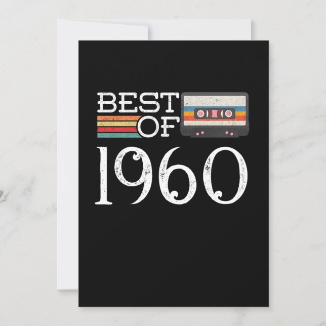 Invitación Regalo de aniversario de la época de los 60 años d (Anverso)