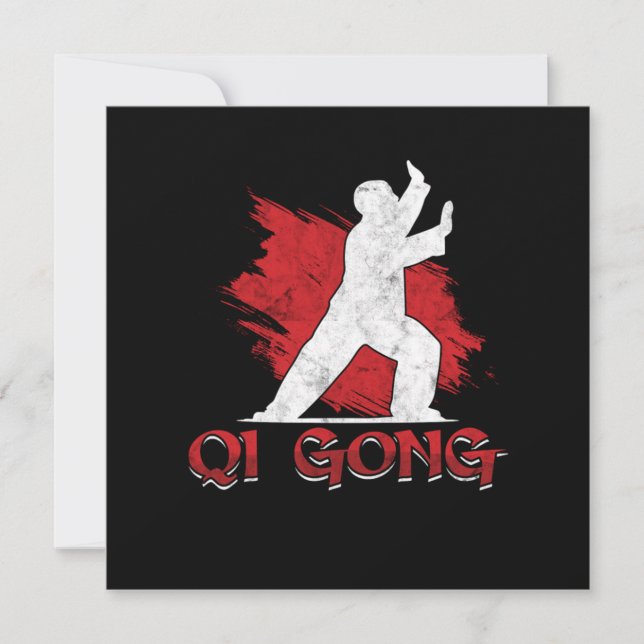 Invitación Regalo de artes marciales de Qi Gong chino Kung Fu (Anverso)