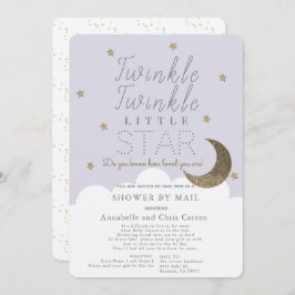 Invitación Regalo de Baby Shower de Twinkle Little Star Lilac