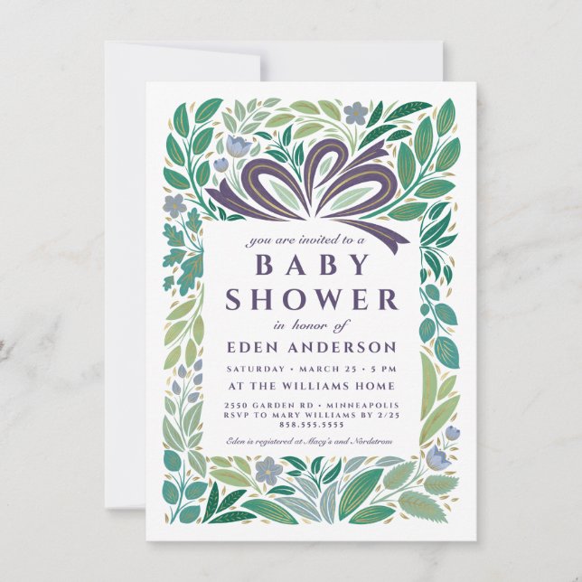 Invitación Regalo de Baby Shower, género neutral (Anverso)