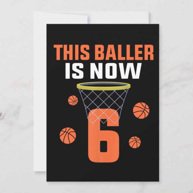 Invitación Regalo de baloncesto de cumpleaños de 6 años para  (Anverso)