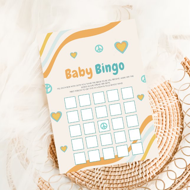 Invitación Regalo de Bingo para Baby Shower Retro con Estilo (Subido por el creador)