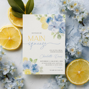 Invitación Regalo de Bodas Citrus Limón Azul Fiesta de Desped